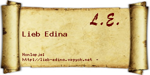 Lieb Edina névjegykártya